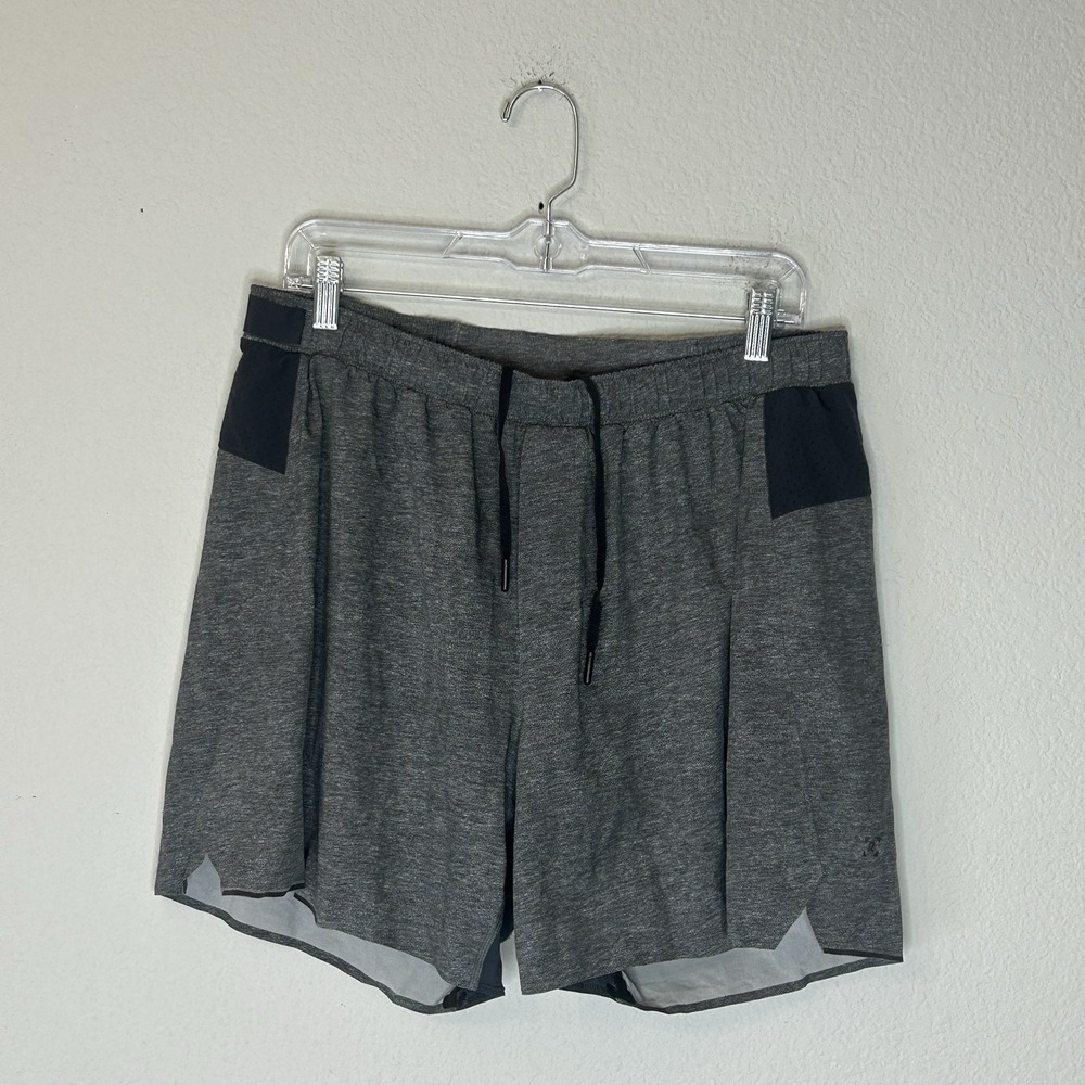 Lululemon Surge Lined Running Shorts Men's Size 32 Heathered Gray Athletic